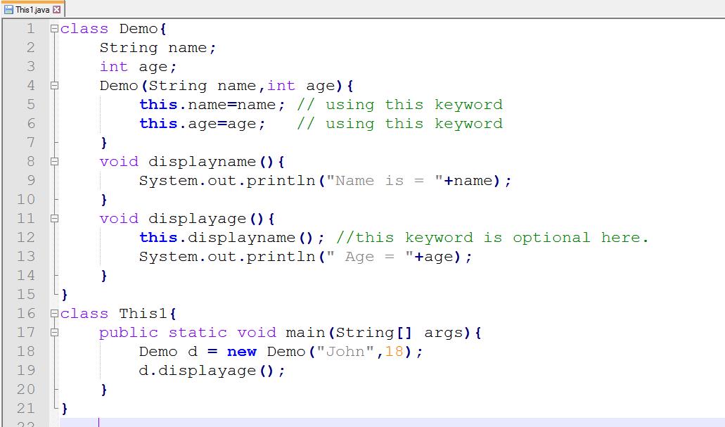 This image describes that, This keyword can be used to call current class method. If you do not provide this keyword then it is added implicitly by compiler upon invoking the method. 